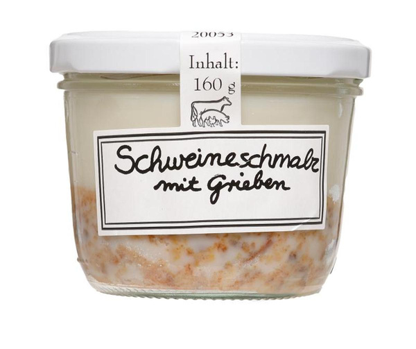 Produktfoto zu Schweineschmalz mit Grieben, 160 g