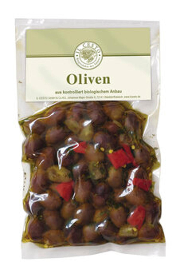 Produktfoto zu Italienische Leccino-Oliven schwarz, mariniert 190 g